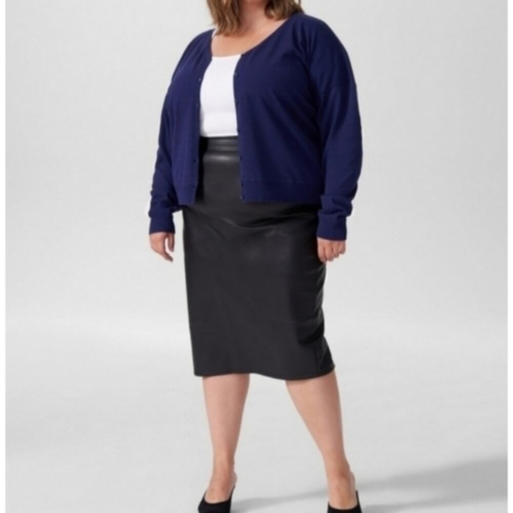 Universal Standard Dido Everyday Cardigan In Navy Blue Size 4XL 38 40 Plus Size